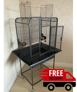 Parrot-Supplies Arizona Open Top Parrot Cage - Black